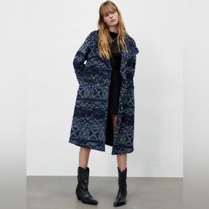 ZARA RELAXED OVERSIZED JACQUARD COAT JACKET LIMITED EDITION | NWT | SIZE XS